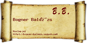 Bogner Balázs névjegykártya